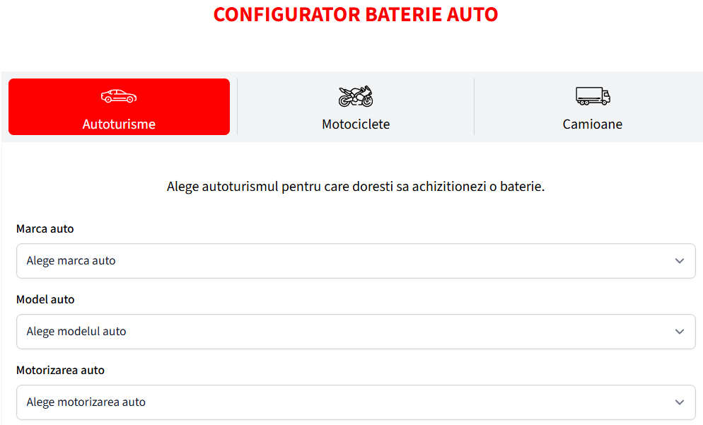 Configurator baterii Configurator baterii
