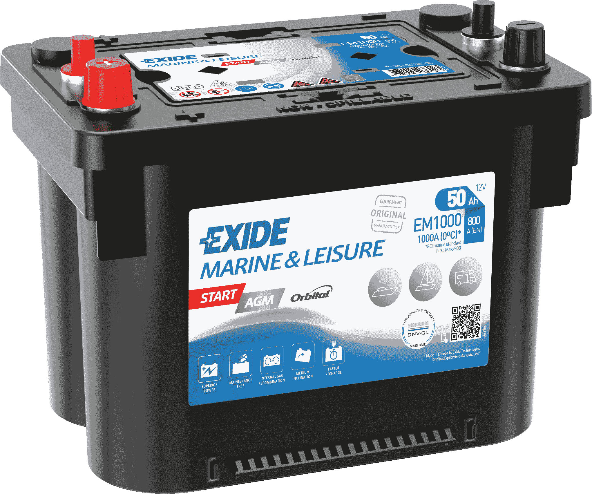 Baterie auto 50ah 800a 12v EXIDE EM1000