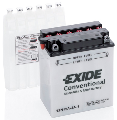 Baterie moto 12ah 115a 12v EXIDE 12N12A-4A-1