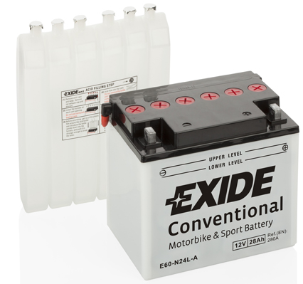 Baterie moto 28ah 280a 12v EXIDE E60-N24L-A