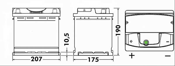 Baterie auto 53ah 540a 12v EXIDE EA531