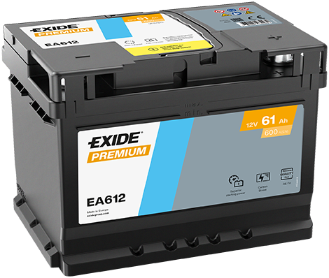 Baterie auto 61ah 600a 12v EXIDE EA612