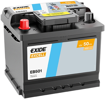 Baterie auto 50ah 450a 12v EXIDE EB501