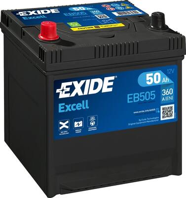 Baterie auto 50ah 360a 12v EXIDE EB505