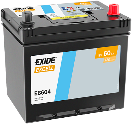 Baterie auto 60ah 480a 12v EXIDE EB604