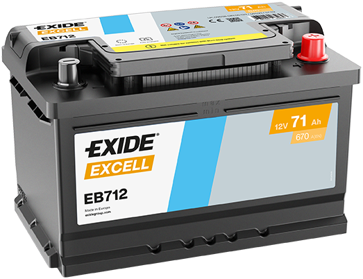 Baterie auto 71ah 670a 12v EXIDE EB712