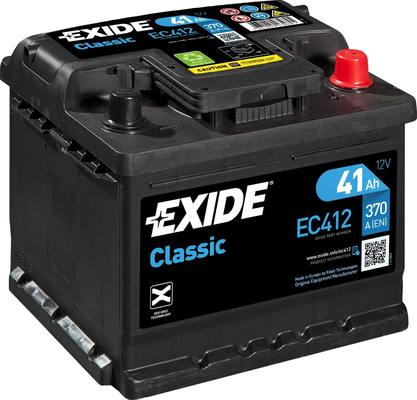 Baterie auto 41ah 370a 12v EXIDE EC412