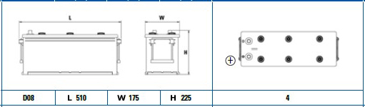 Baterie camion 140ah 800a 12v EXIDE EG1406