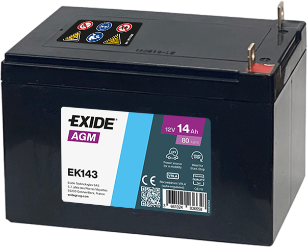 Baterie auxiliara 14ah 80a 12v EXIDE EK143