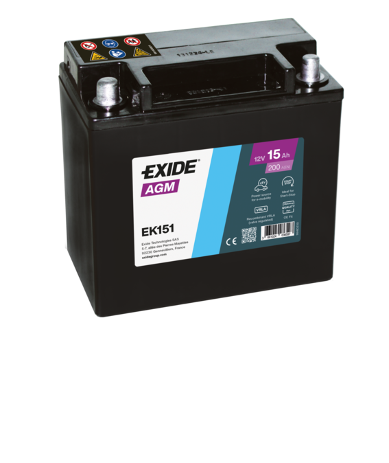 Baterie auxiliara 15ah 200a 12v EXIDE EK151