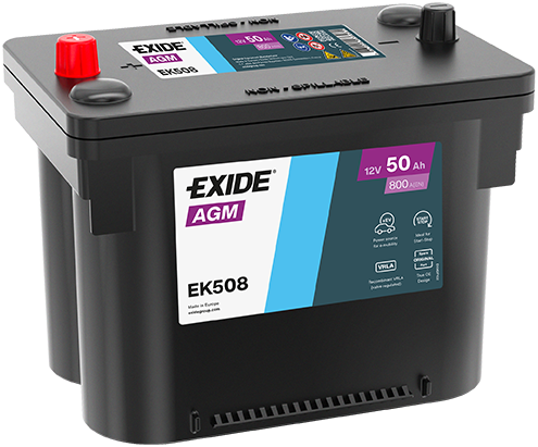 Baterie auto AGM 50ah 800a 12v EXIDE EK508