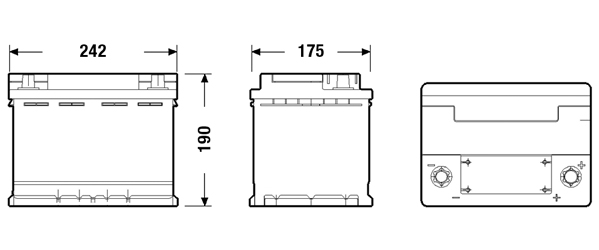 Baterie auto AGM 62ah 680a 12v EXIDE EK620