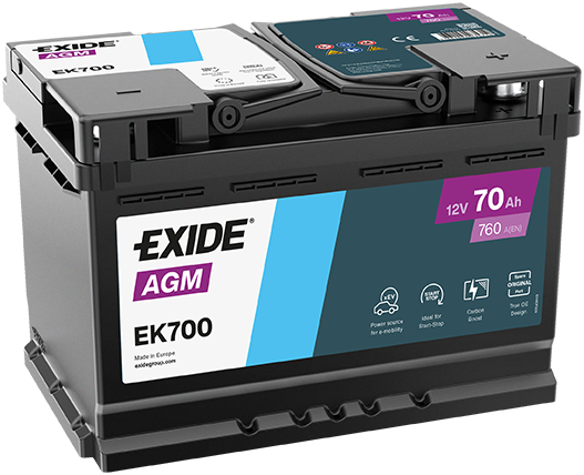 Baterie auto 70ah 760a 12v EXIDE EK700