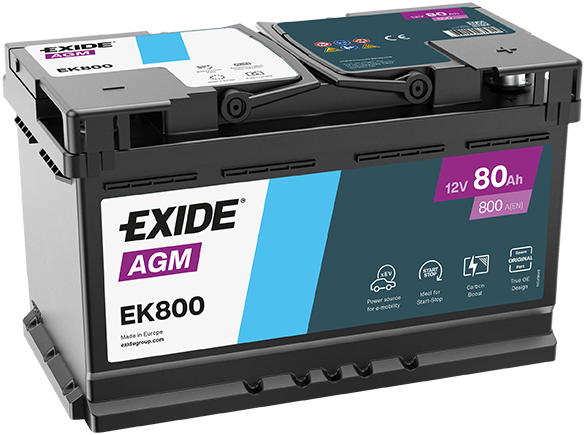 Baterie auto 80ah 800a 12v EXIDE EK800