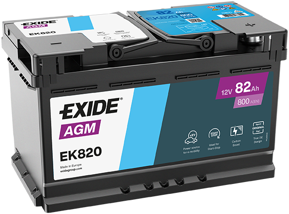 Baterie auto AGM 82ah 800a 12v EXIDE EK820