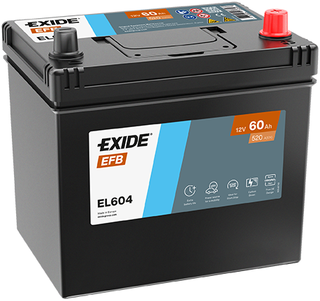 Baterie auto EFB 60ah 520a 12v EXIDE EL604