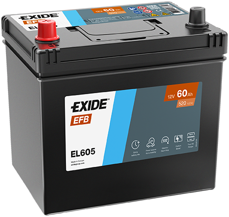 Baterie auto EFB 60ah 520a 12v EXIDE EL605