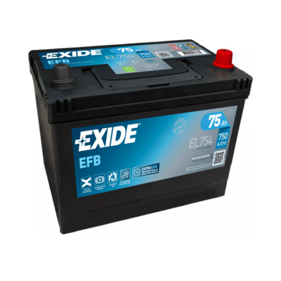 Baterie auto EFB 75ah 750a 12v EXIDE EL754