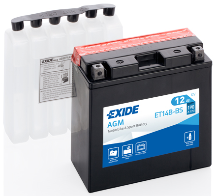 Baterie moto 12ah 190a 12v EXIDE ET14B-BS