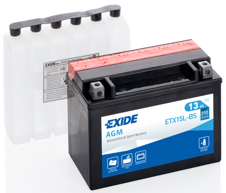 Baterie moto 13ah 210a 12v EXIDE ETX15L-BS