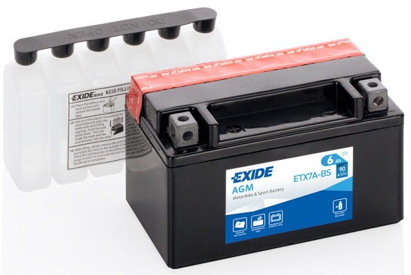 Baterie moto 6ah 90a 12v EXIDE ETX7A-BS