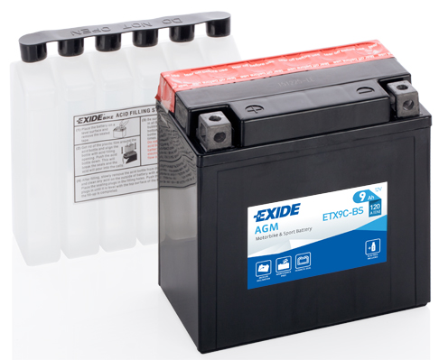 Baterie moto 9ah 120a 12v EXIDE ETX9C-BS