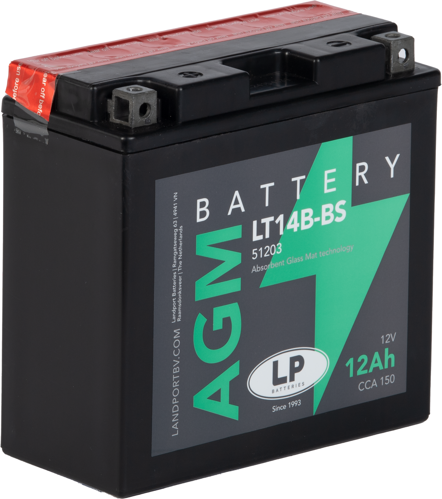 Baterie moto 12ah  12v Landport Batteries MA LT14B-BS