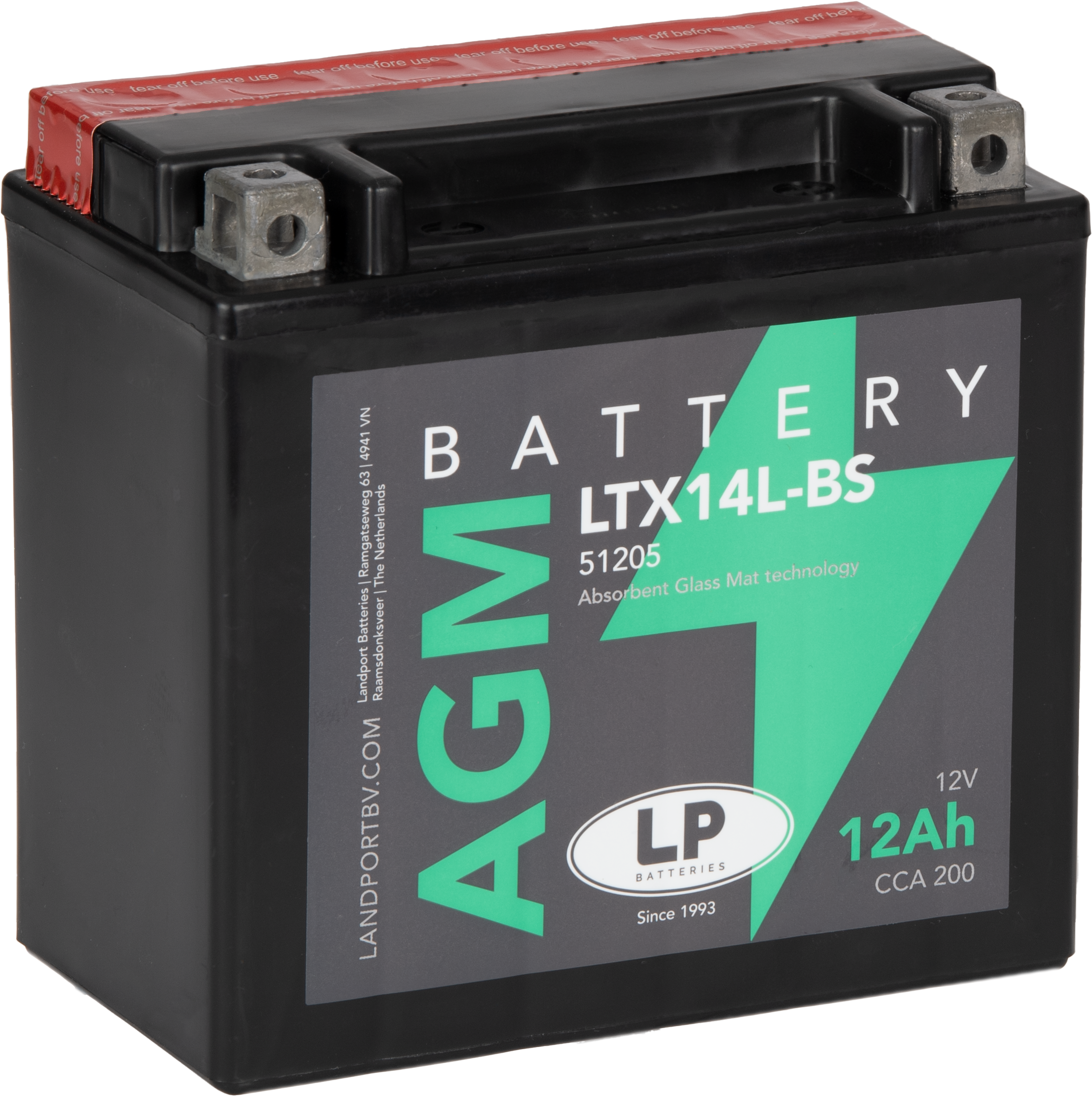 Baterie moto 12ah 190a 12v Landport Batteries MA LTX14L-BS