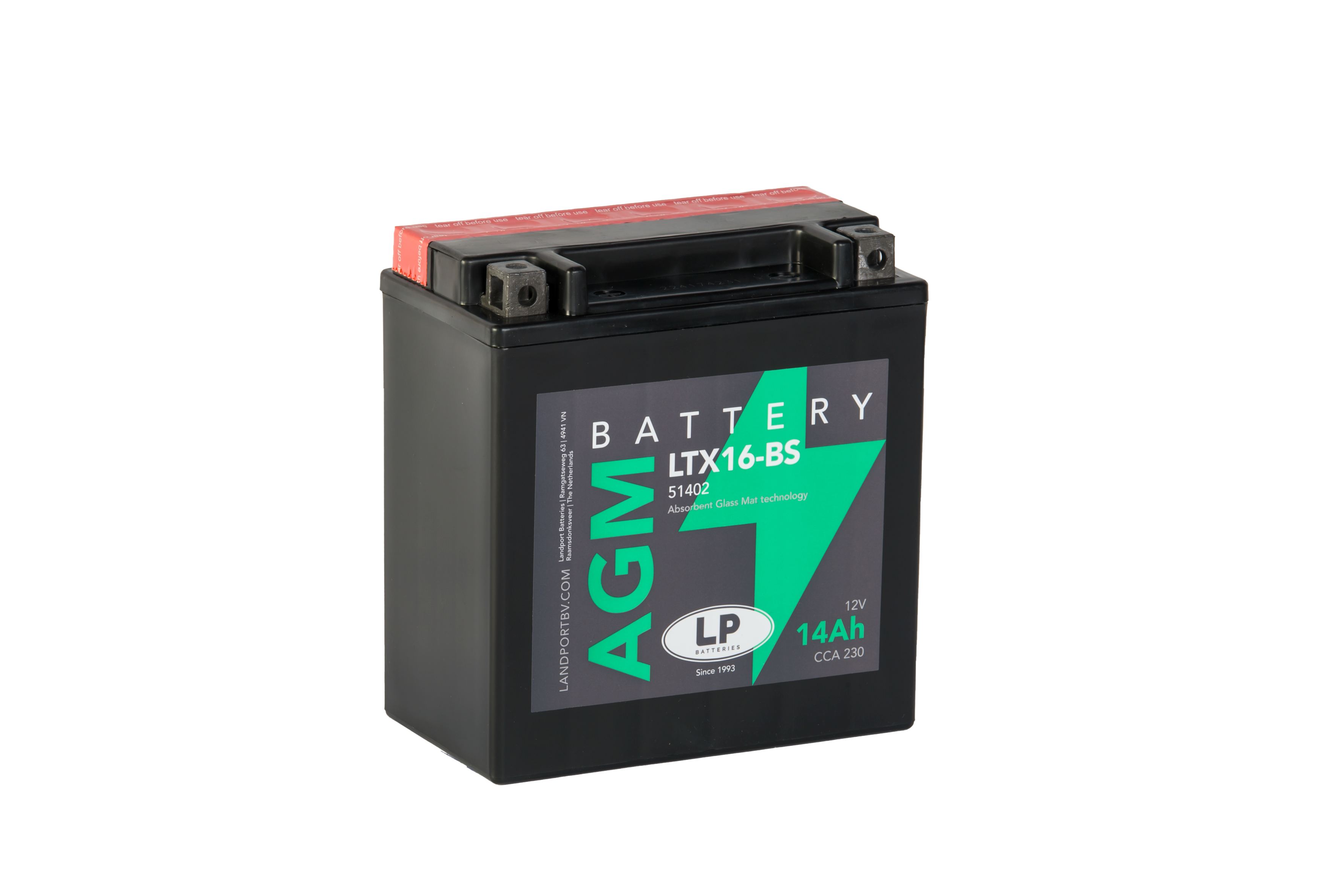 Baterie moto 14ah 220a 12v Landport Batteries MA LTX16-BS