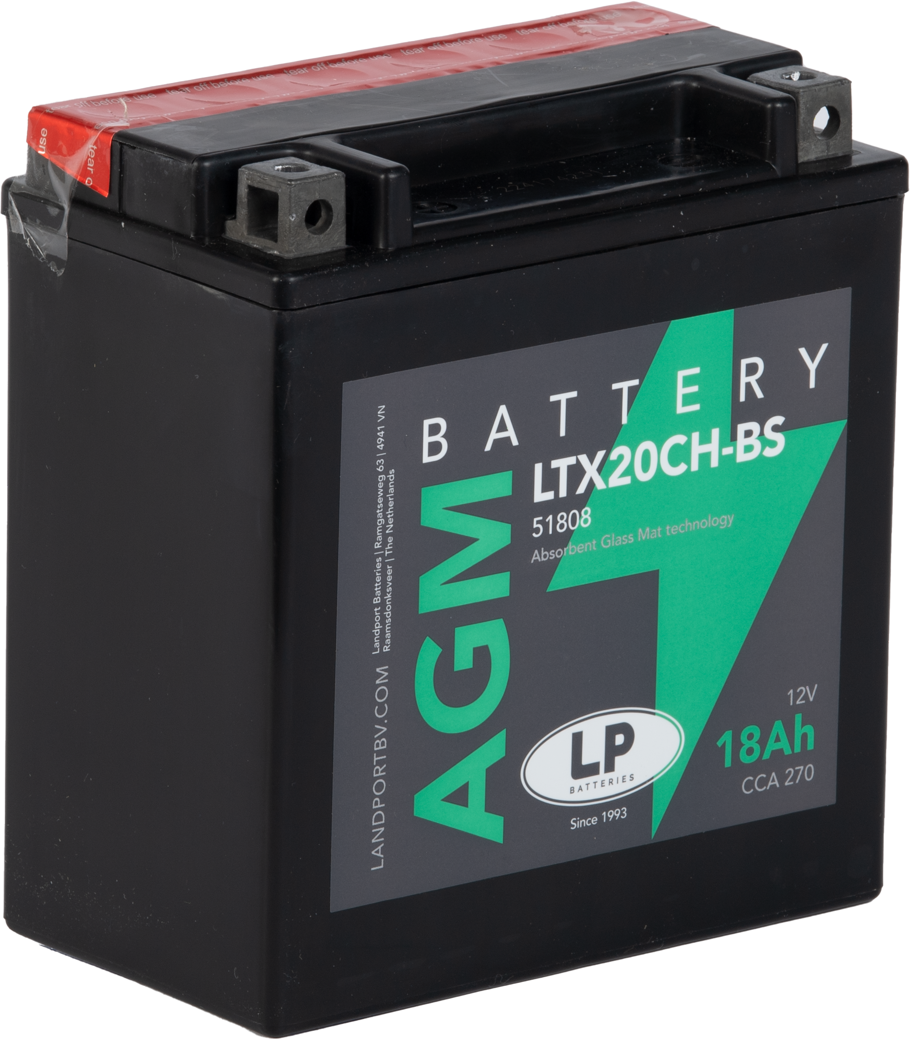 Baterie moto 18ah 270a 12v Landport Batteries MA LTX20CH-BS