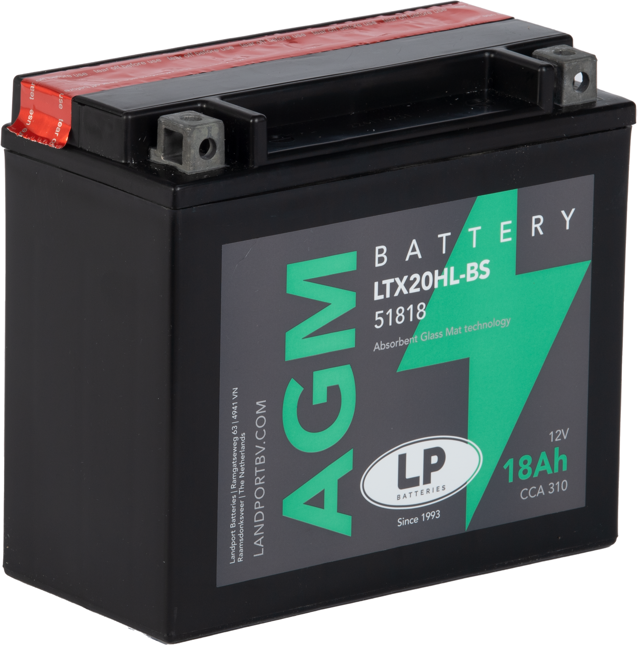 Baterie moto 18ah 310a 12v Landport Batteries MA LTX20HL-BS