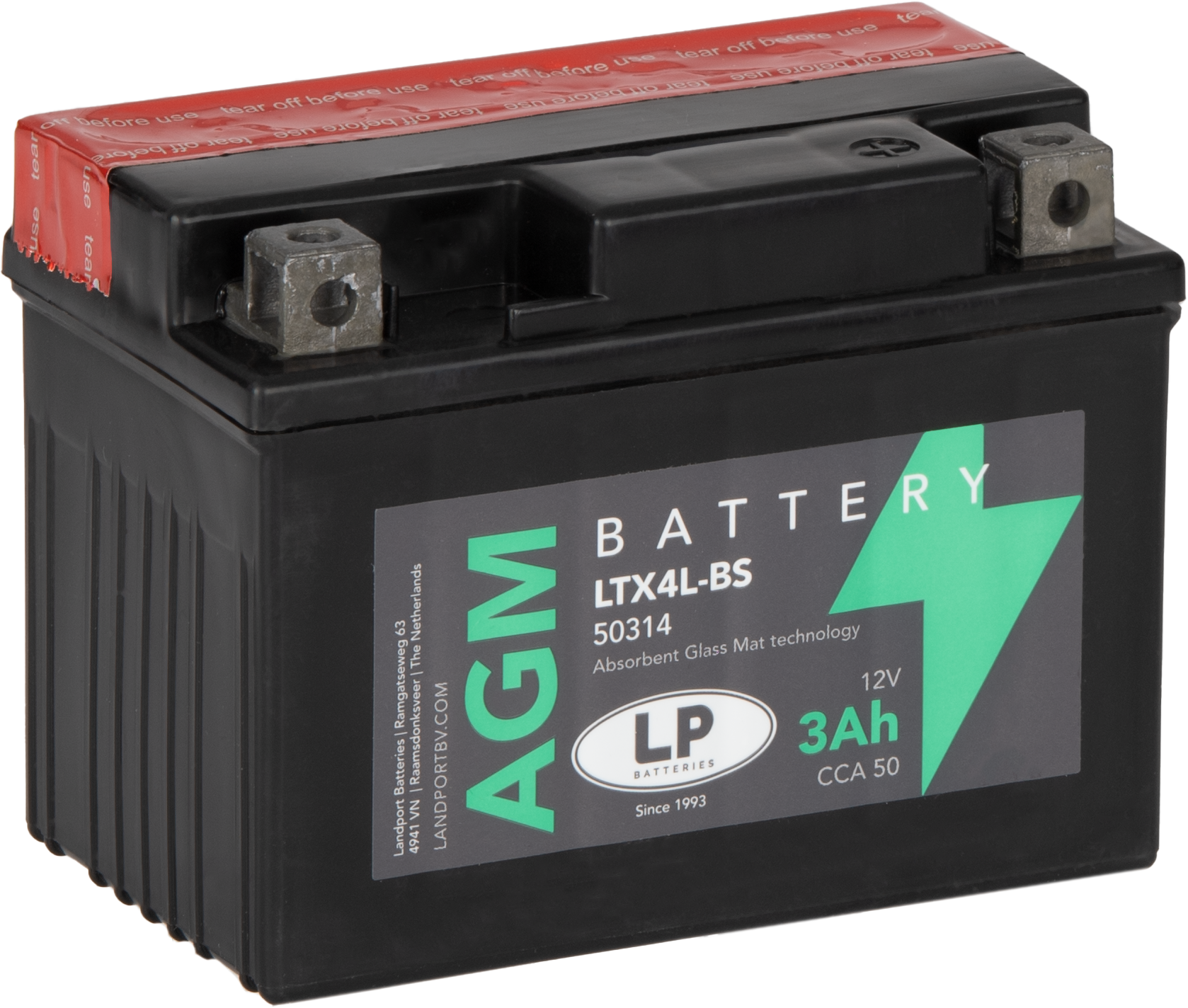 Baterie moto 3ah 40a 12v Landport Batteries MA LTX4L-BS