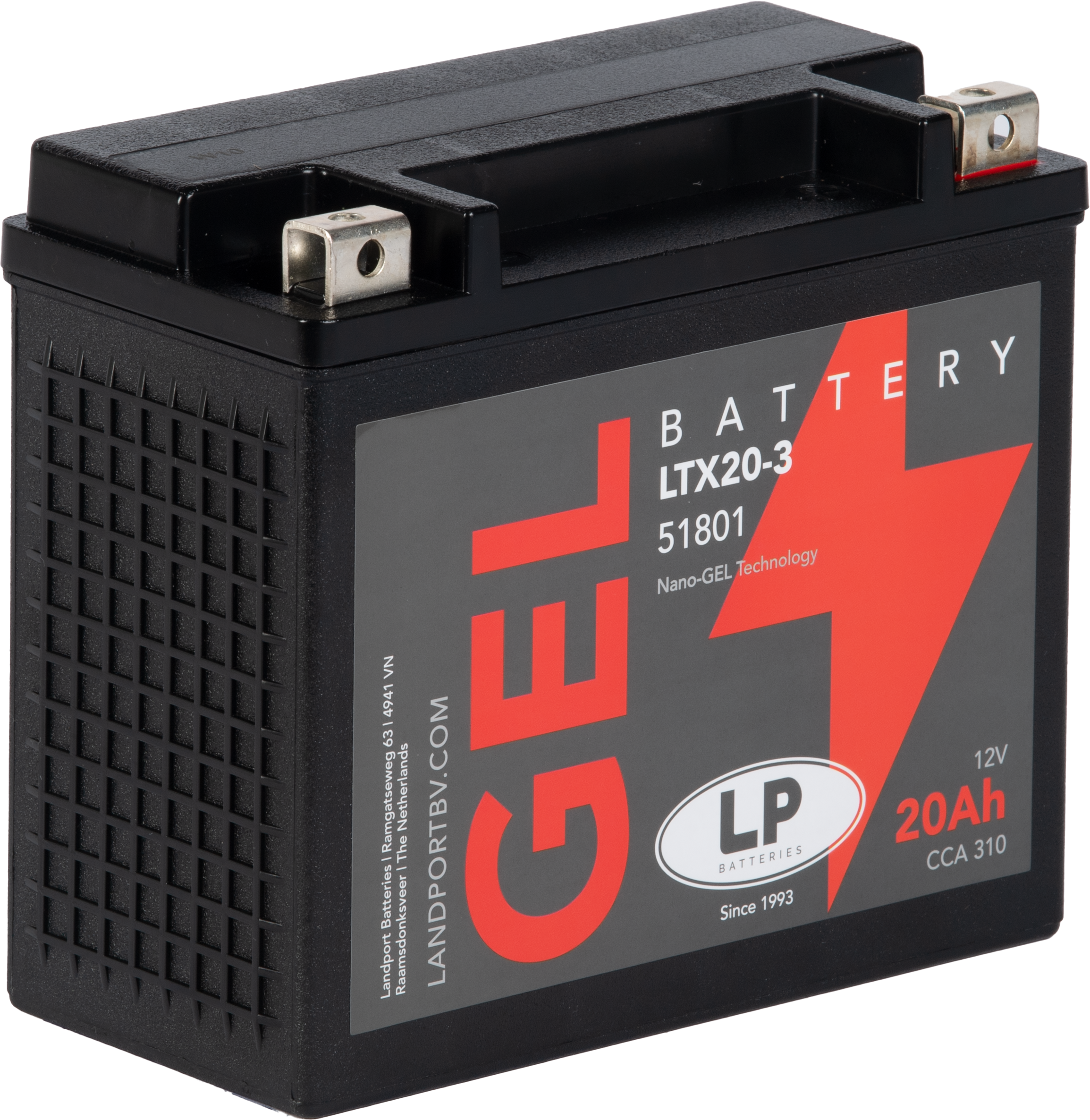 Baterie moto 18ah 250a 12v Landport Batteries MG LTX20-3