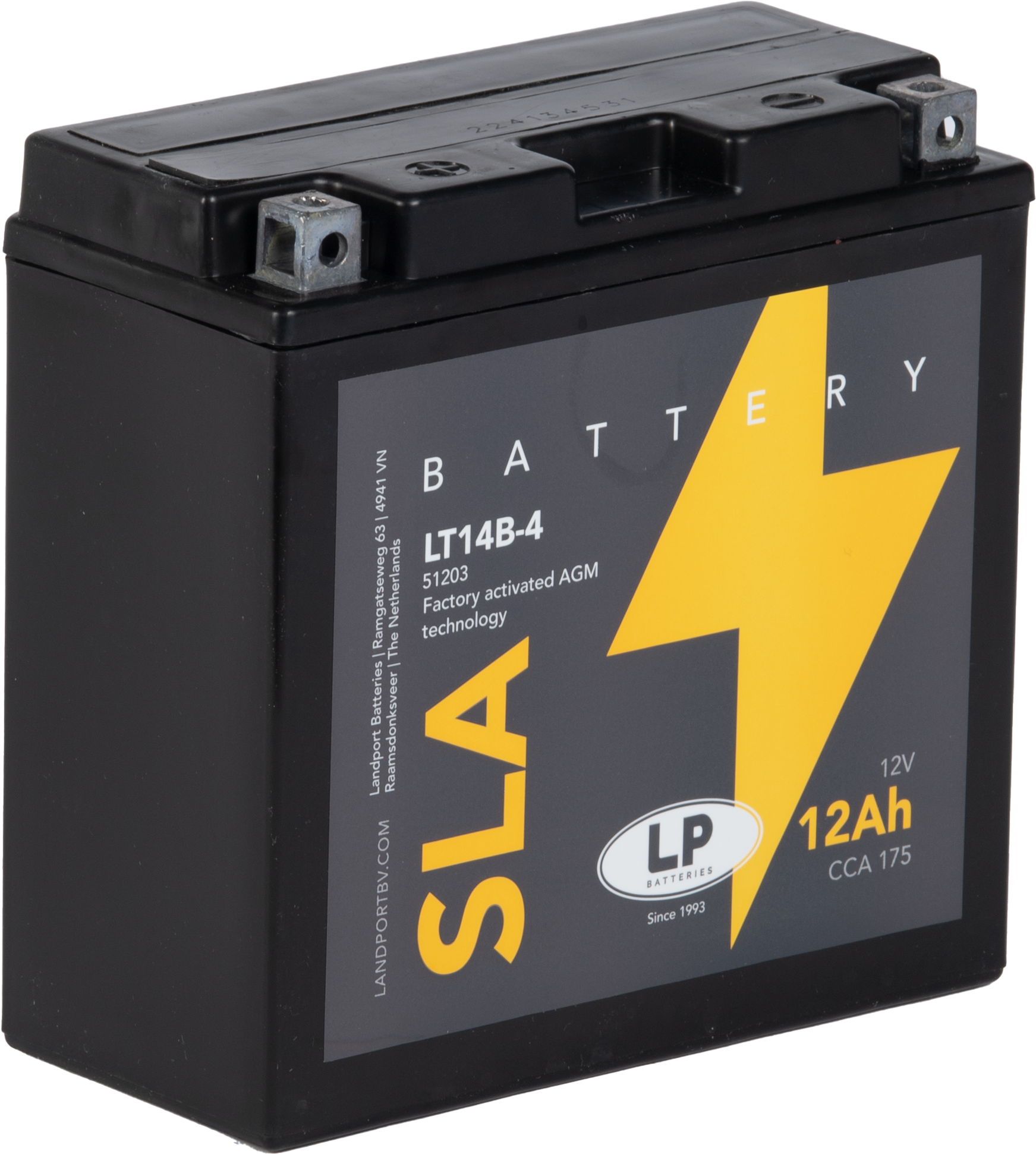 Baterie moto 12ah  12v Landport Batteries MS LT14B-4