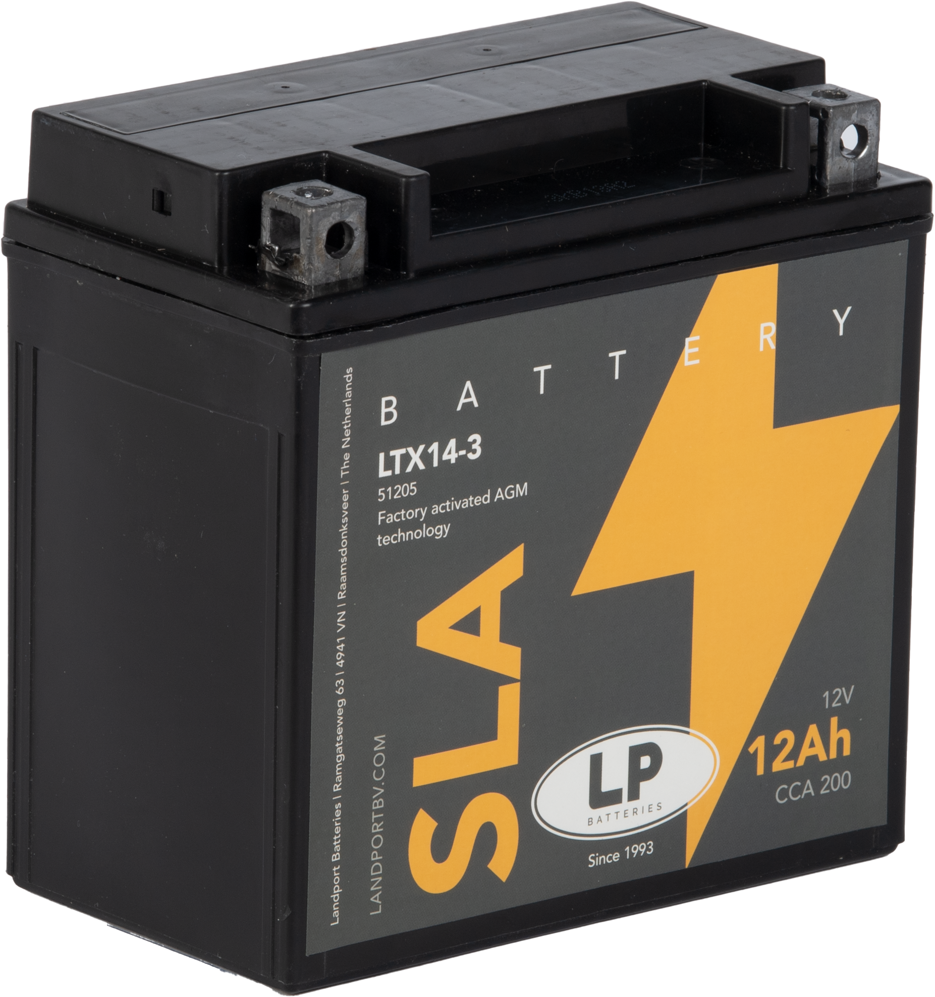 Baterie moto 12ah 200a 12v Landport Batteries MS LTX14-3