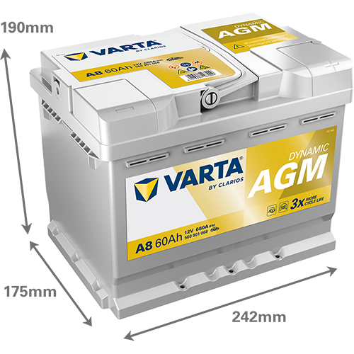 Baterie auto AGM 60ah 680a 12v VARTA 560901068K262