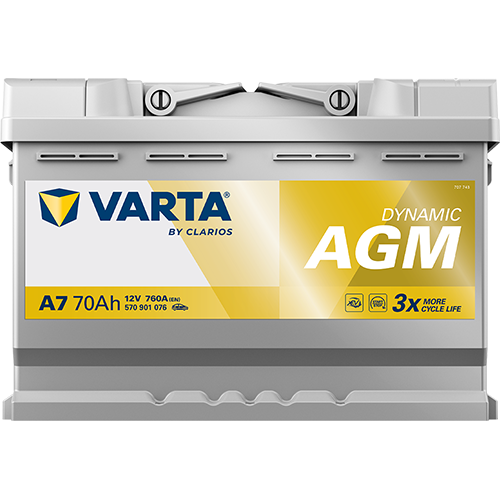 Baterie auto AGM 70ah 760a 12v VARTA 570901076K262
