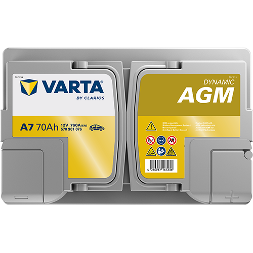 Baterie auto AGM 70ah 760a 12v VARTA 570901076K262