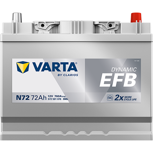 Baterie auto EFB 72ah 760a 12v VARTA 572501076K262