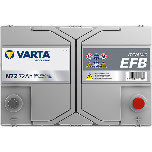 Baterie auto EFB 72ah 760a 12v VARTA 572501076K262