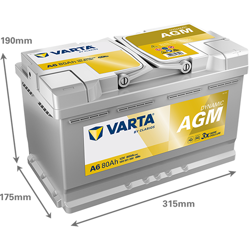 Baterie auto AGM 80ah 800a 12v VARTA 580901080K262