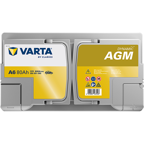 Baterie auto AGM 80ah 800a 12v VARTA 580901080K262