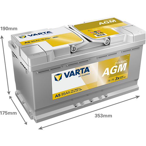 Baterie auto AGM 95ah 850a 12v VARTA 595901085K262