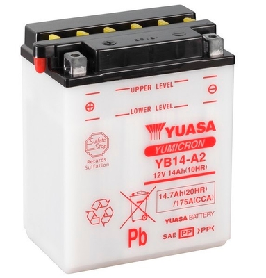 Baterie moto 15ah 175a 12v YUASA YB14-A2
