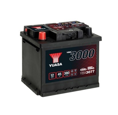 Baterie auto 45ah 380a 12v YUASA YBX3077