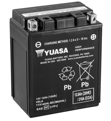 Baterie moto 13ah 210a 12v YUASA YTX14AHL-BS