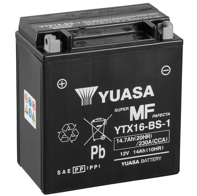 Baterie moto 15ah 230a 12v YUASA YTX16-BS-1