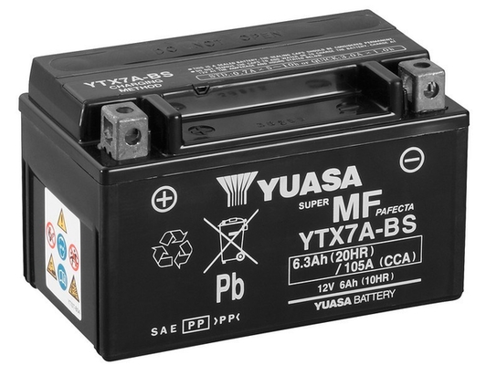 Baterie moto 6ah 105a 12v YUASA YTX7A-BS